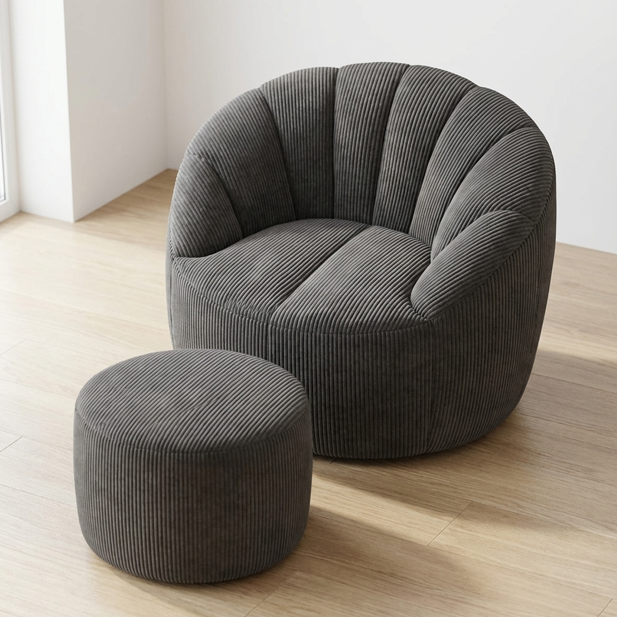 סט פוף Shelly קורדרוי והדום תואם