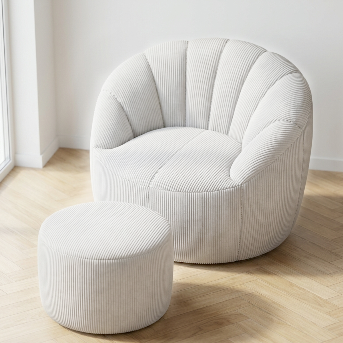 סט פוף Shelly קורדרוי והדום תואם