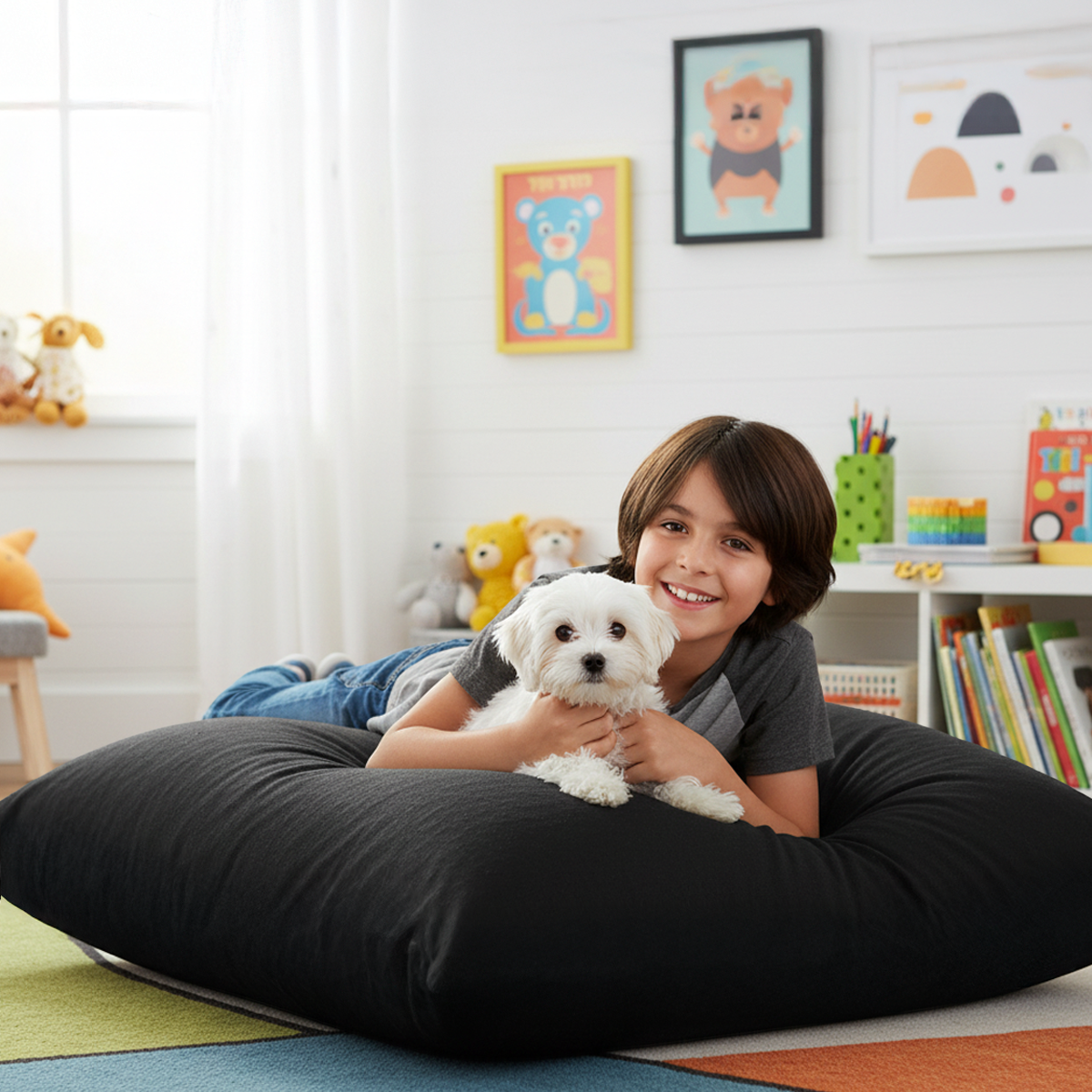 פוף מרובע גדול (85X110 ס”מ)