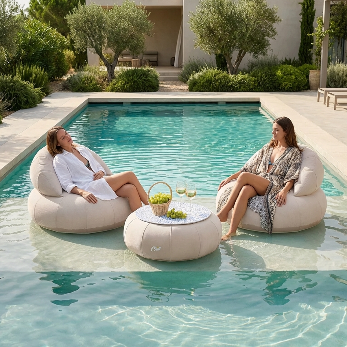 חבילת כורסאות קרואסון עם שולחן דונאט XL ומגש לבחירה