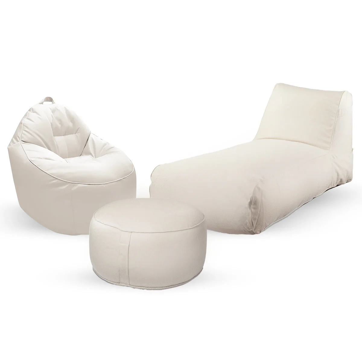 חבילת כורסא שזלונג מילאנו,כורסא טרנקילו והדום עגול מבד חוץ עמיד לשמש