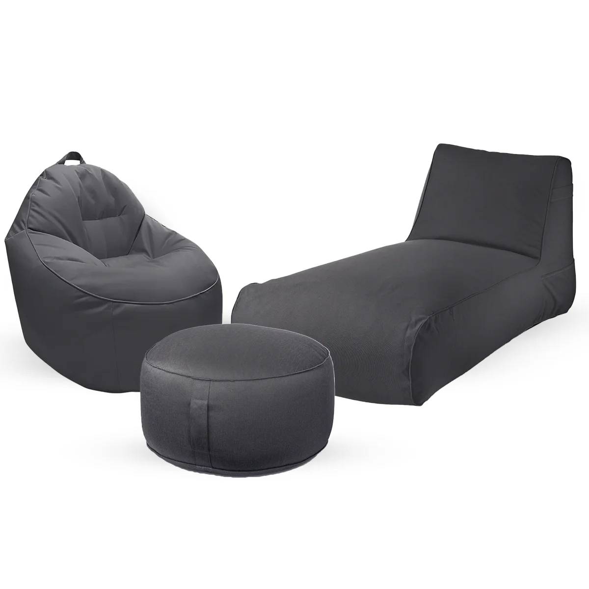 חבילת כורסא שזלונג מילאנו,כורסא טרנקילו והדום עגול מבד חוץ עמיד לשמש