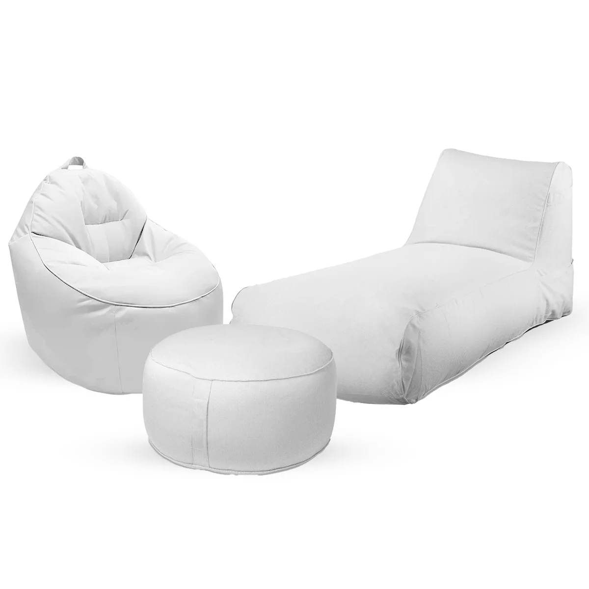 חבילת כורסא שזלונג מילאנו,כורסא טרנקילו והדום עגול מבד חוץ עמיד לשמש